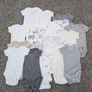 Carter's Neutral & Gray Baby One-Piece Bodysuit Bundle